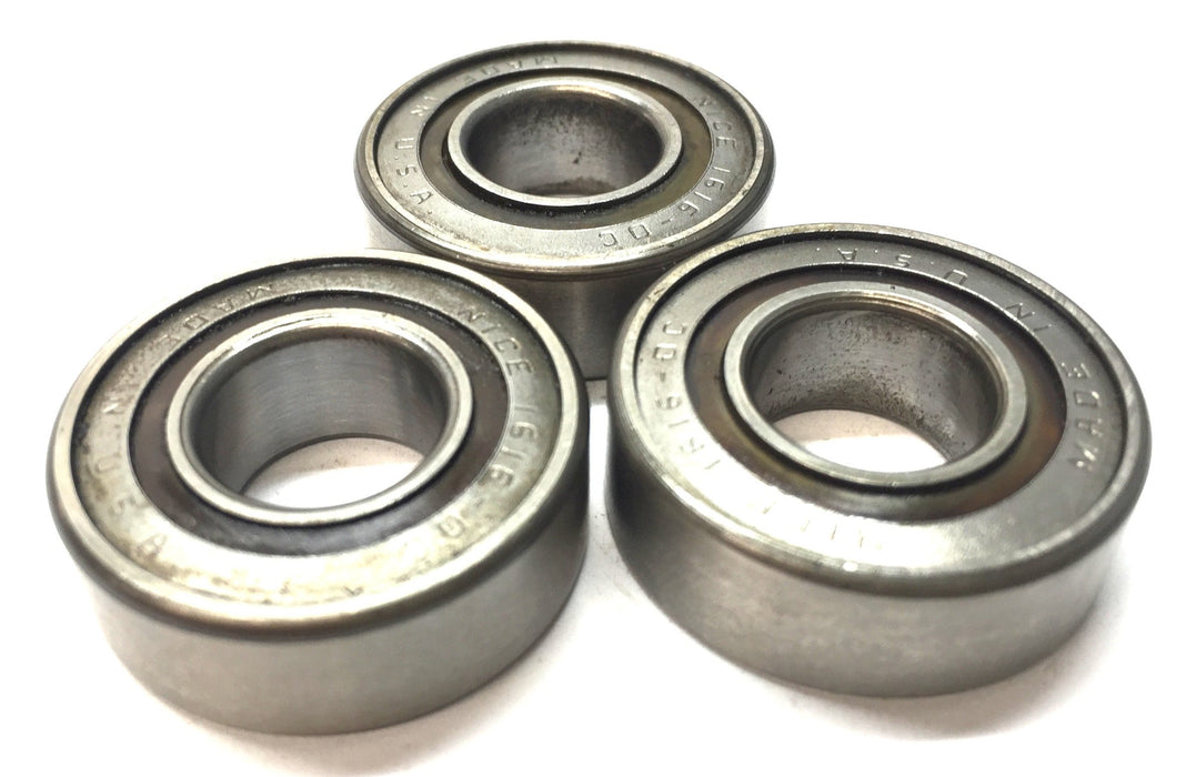 NICE Sealed Roller Ball Bearing Assembly 1616DC [Lot of 3] NOS