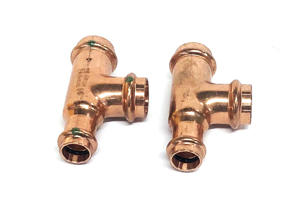 Viega NSF-61 Copper Reducer Tee 3/4x1/2x3/4 Inch [Lot of 2] NOS