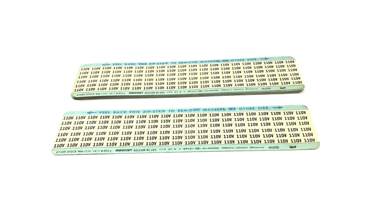 Brady Box of (8) B-500 110V Wire Marker Cards WM-110V NOS