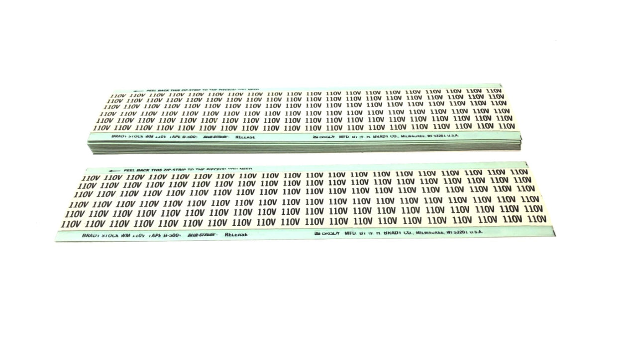 Brady Box of (12) B-500 110V Wire Marker Cards WM-110V NOS