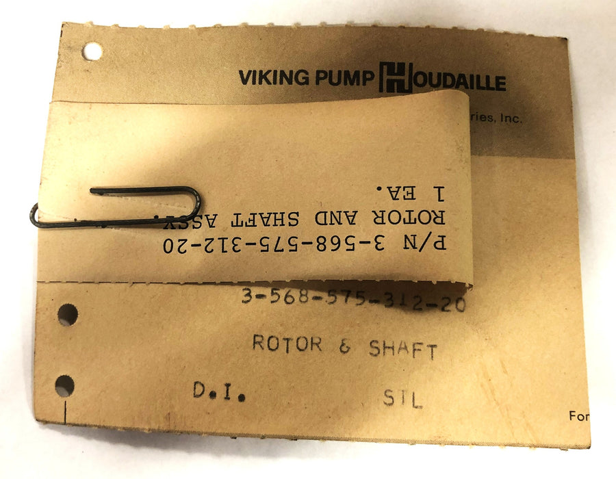 Houdaille Viking Pump Rotor And Shaft 3-568-575-312-20 NOS