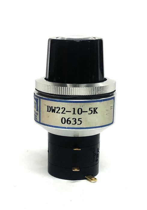 ETI Systems 5K MW22B-10 Potentiometer Turn Counting Dial DW22-10-5K 0635 USED