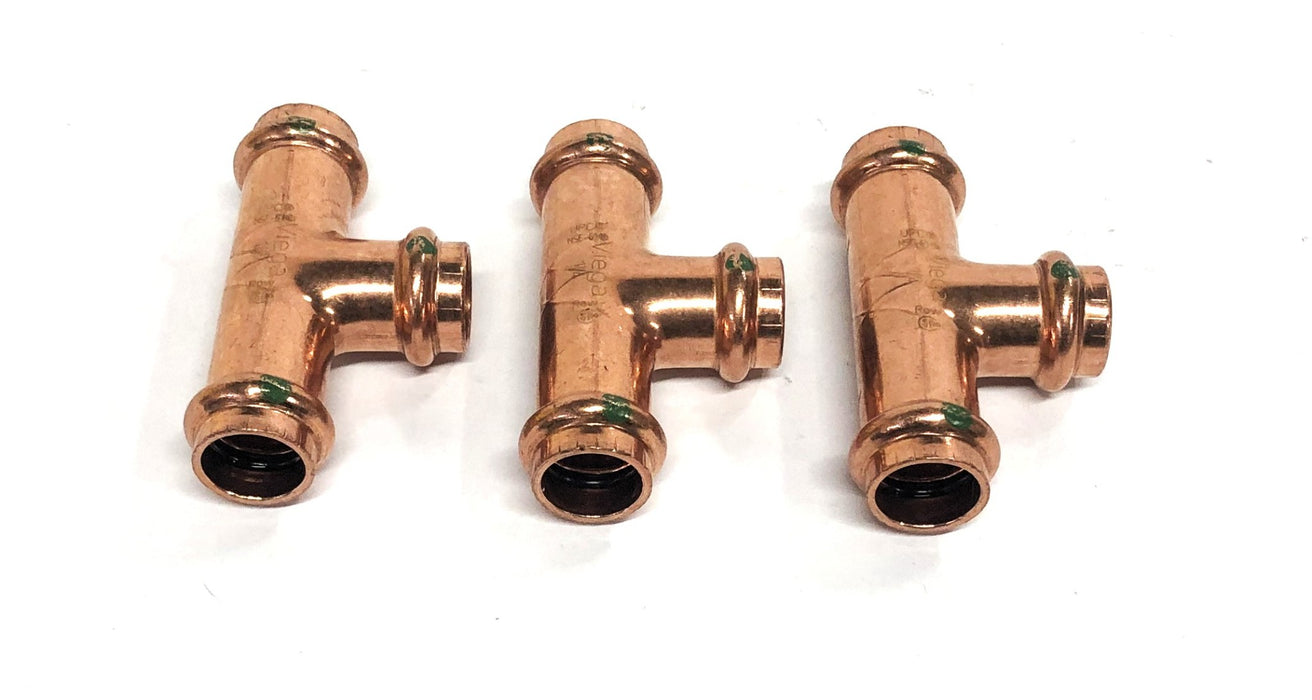 Viega NSF-61 Copper Reducer Tee 1/2 Inch [Lot of 3] NOS
