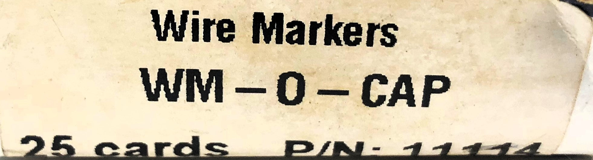 Brady Box of (25) B-500 O Wire Marker Cards WM-O-CAP NOS