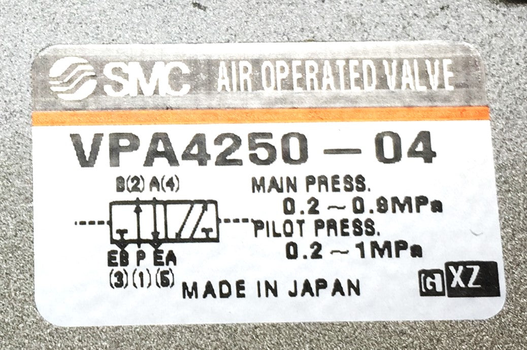 SMC Air Operated Valve VPA4250-04 NOS