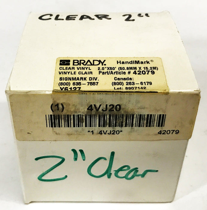 Brady Vinyl Label Tape Clear 2 inch x 50 feet 42079 NOS