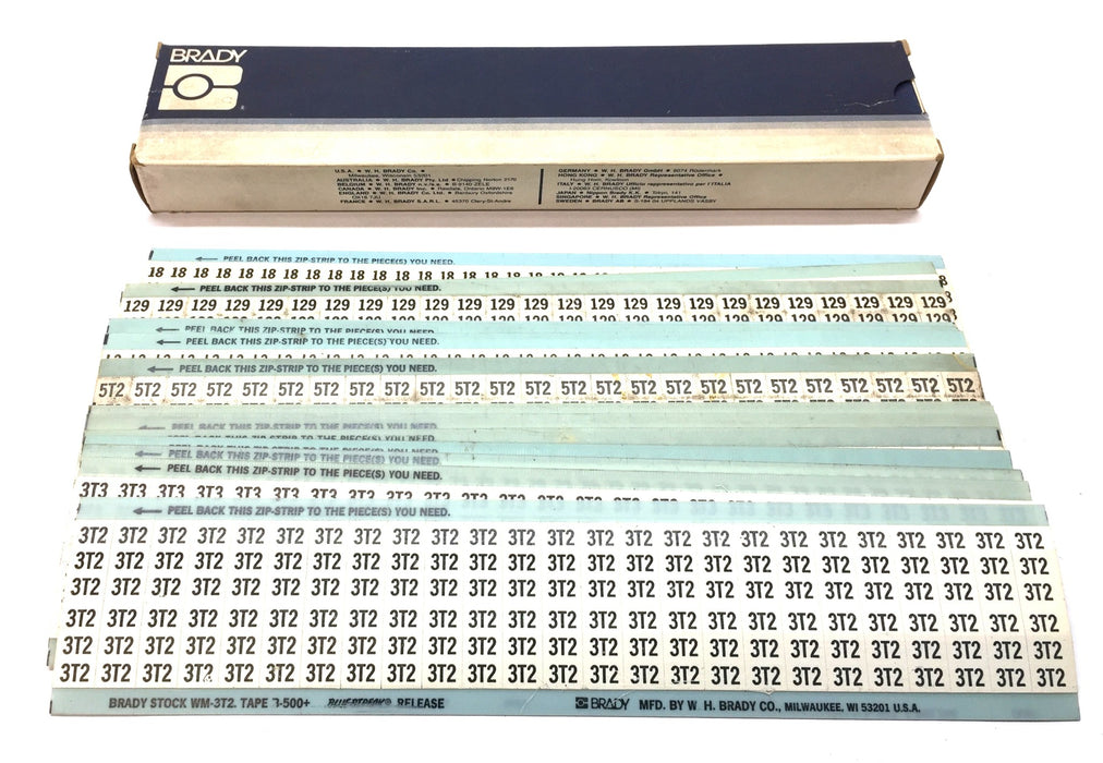 Brady Bluestreak Wire Marker Label Assortment Card Pack (25pcs) NOS
