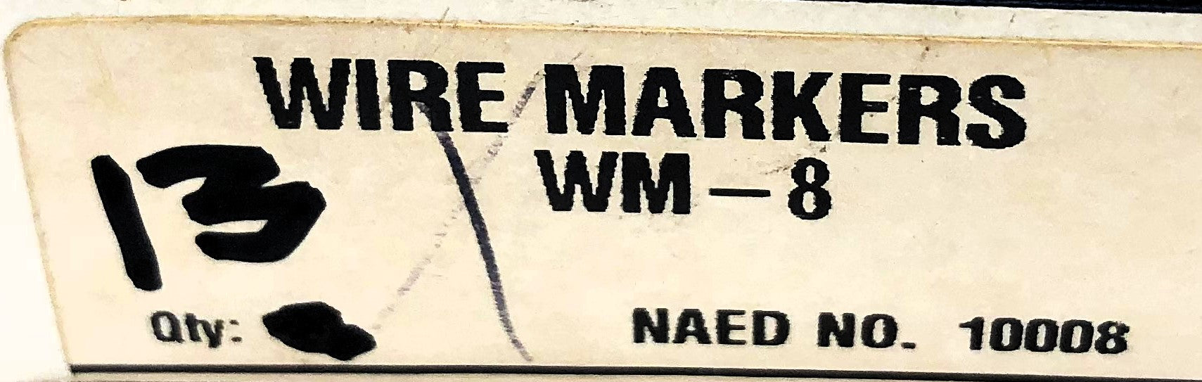 Brady Box of (13) B-500 #8 Wire Marker Cards WM-8 NOS
