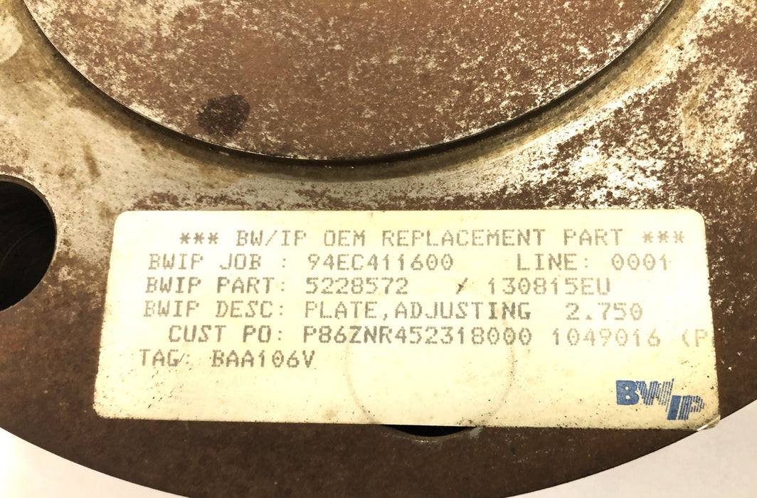 Unbranded 2.750 Adjusting Plate 5228572/130815EU NOS