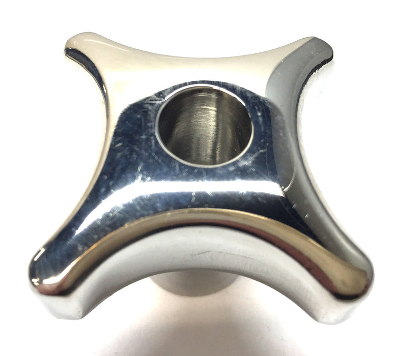 Unbranded 3/8" Threaded 4-Point Stainless 2"x 1-1/2" Handle Knob NOS