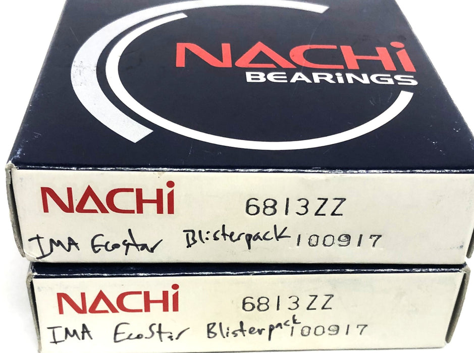 Nachi Ball Bearing 6813ZZ [Lot of 2] NOS