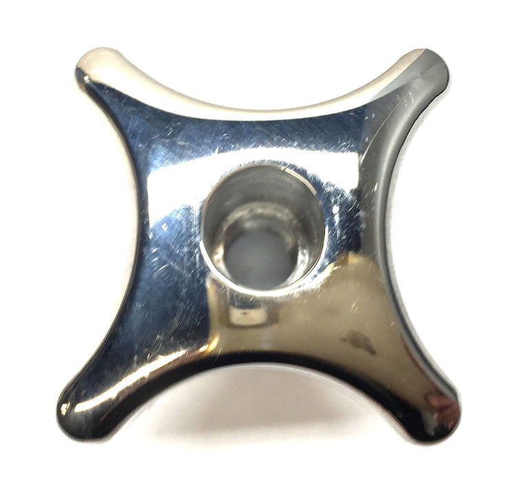 Unbranded 3/8" Threaded 4-Point Stainless 2"x 1-1/2" Handle Knob NOS