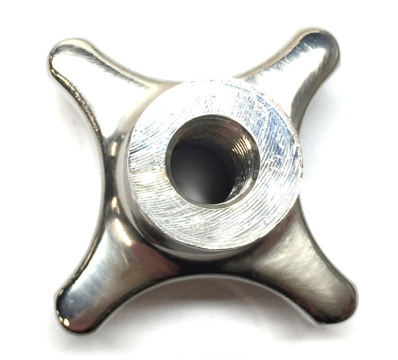 Unbranded 3/8" Threaded 4-Point Stainless 2"x 1-1/2" Handle Knob NOS