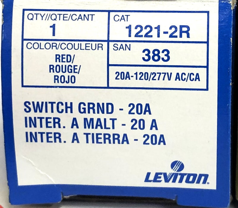 Leviton 20A 120/277V AC/DC Red Toggle Switch 1221-2R [Lot of 3] NOS