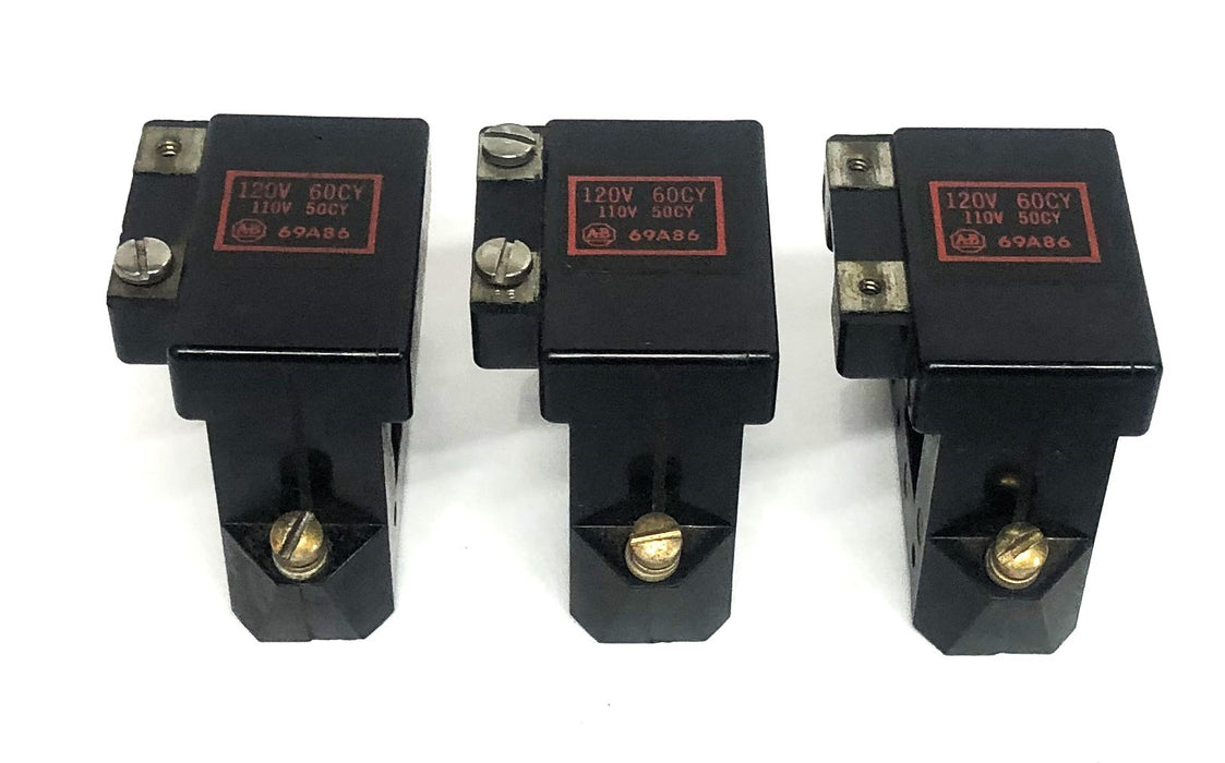 Allen-Bradley 110/120V 50/60CY Coil 69A86 [Lot of 3] USED