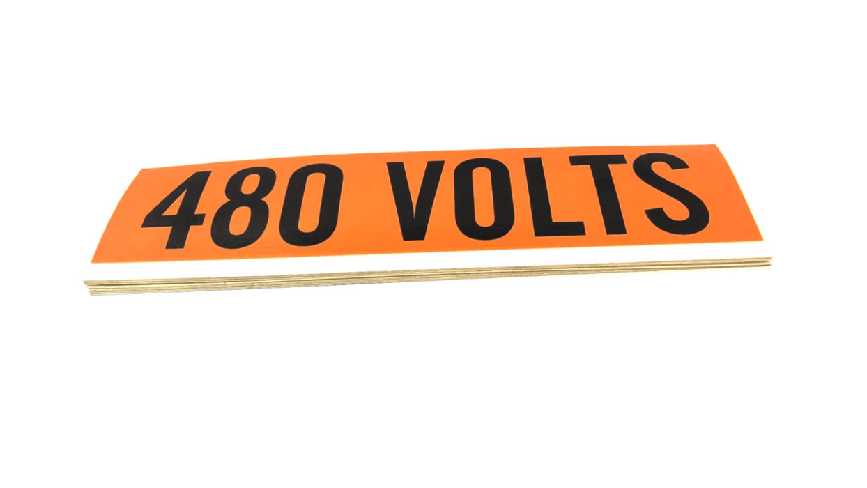 Unbranded Black on Orange 480 Volts Sticker Conduit/Wire Label [Lot of 9] NOS