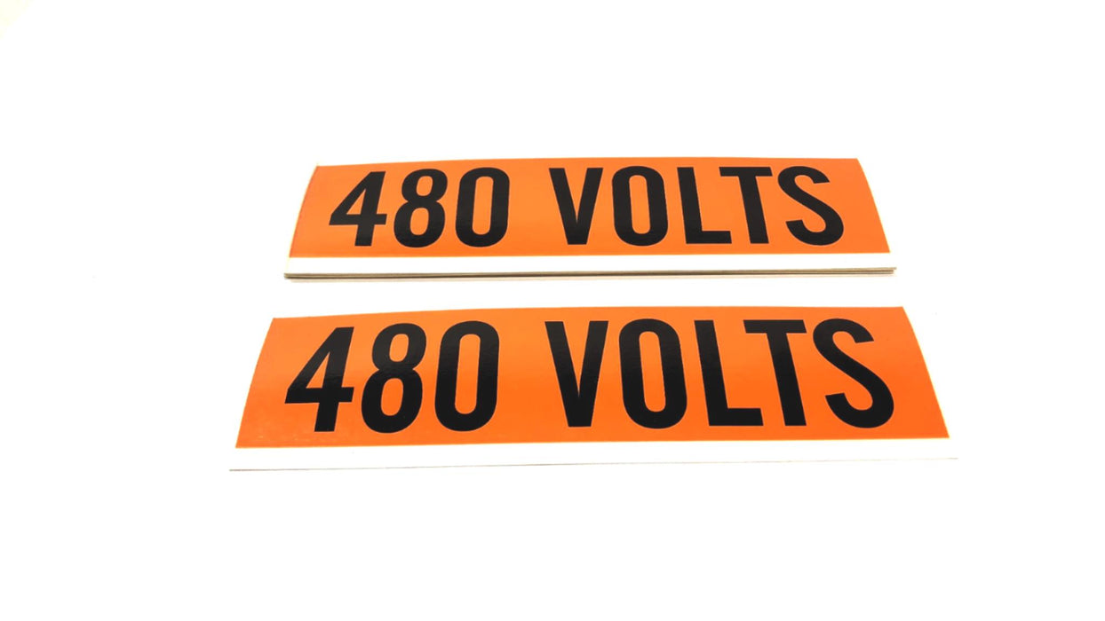 Unbranded Black on Orange 480 Volts Sticker Conduit/Wire Label [Lot of 9] NOS