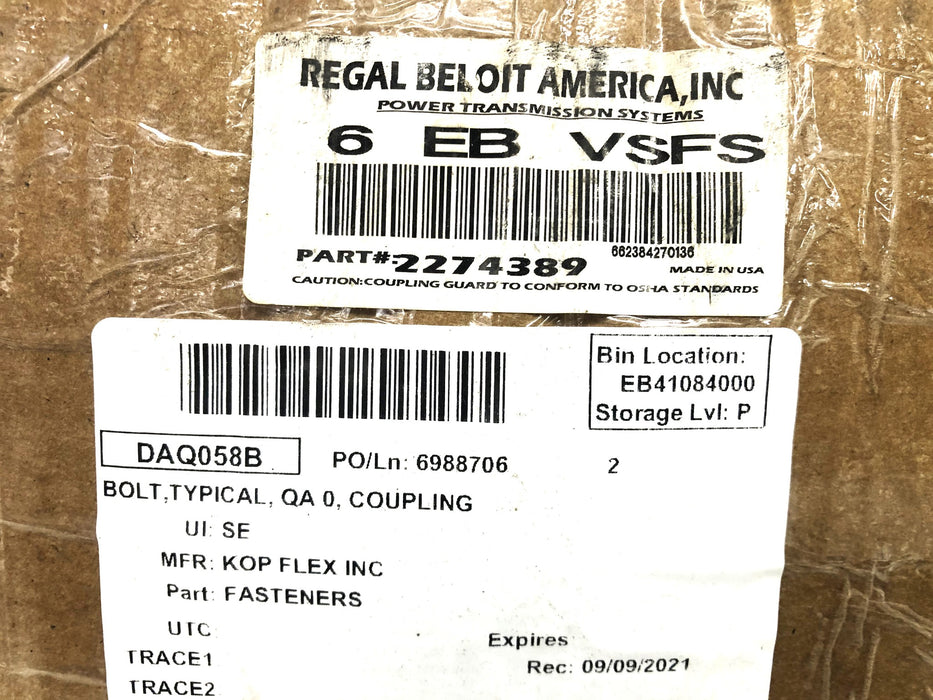 Regal Beloit 6 EB VSFS H Gear Coupling Vertical Slide Fastener 2274389 NOS