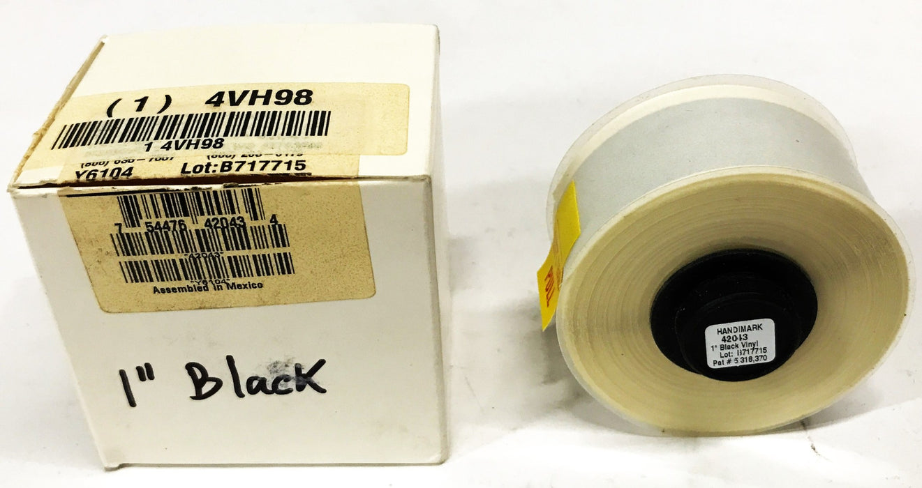 Brady Vinyl Label Tape Black 1 inch x 50 feet 42043 NOS
