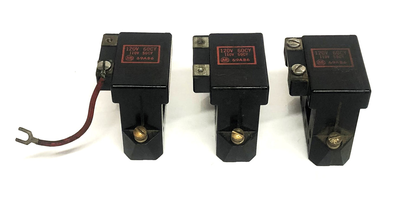 Allen-Bradley 50/60CY 110/120V Coil 69A86 [Lot of 3] USED