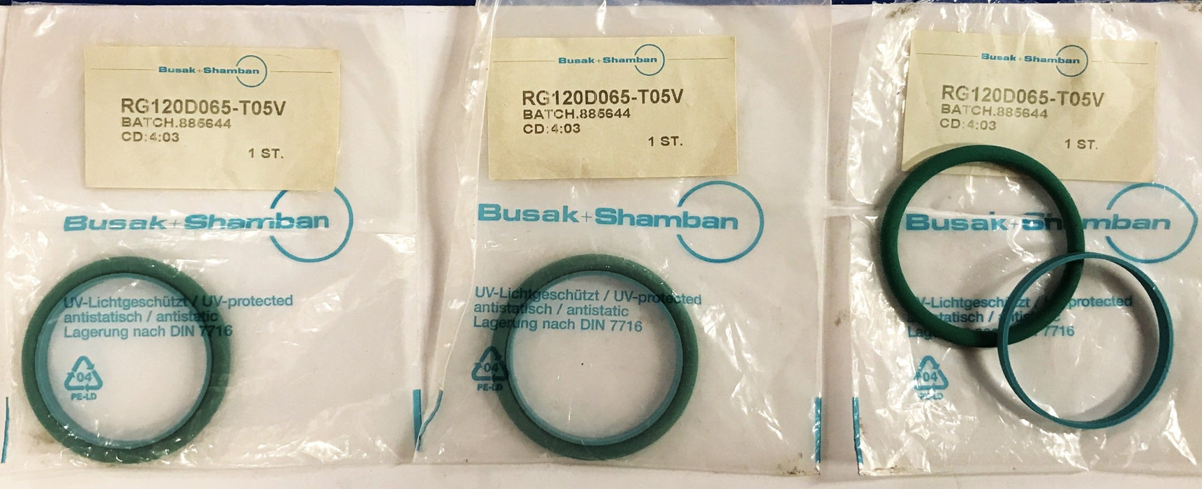 Busak+Shamban Glyd Ring Set RG120D065-T05V [Lot of 3] NOS
