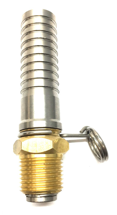 Unbranded 3/4" Barbed Brass and Stainless Steel Swivel Hose Adapter NOS