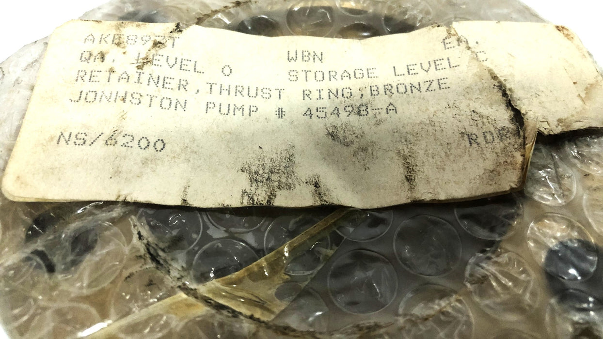 Johnston Pump Bronze Thrust Ring Retainer 45498-A NOS