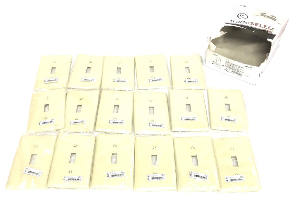 TradeSelect Nylon M-Sized Plate 1 Gang/ Toggle Switch Ivory NPJ1I [Lot of 17]NOS