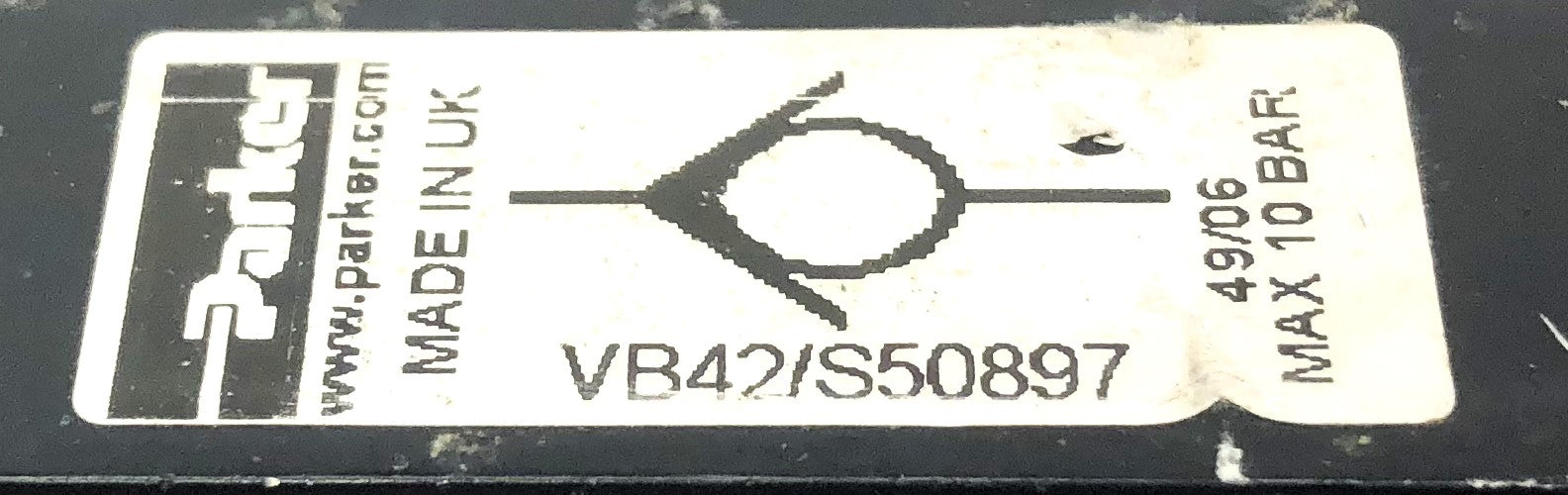 Parker Control Valve VB42/S50897 USED