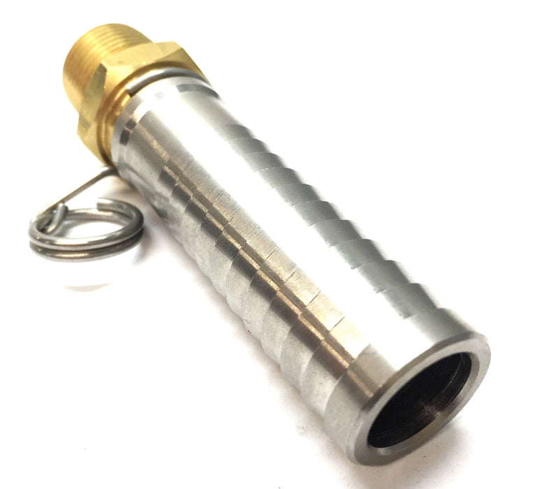 Unbranded 3/4" Barbed Brass and Stainless Steel Swivel Hose Adapter NOS