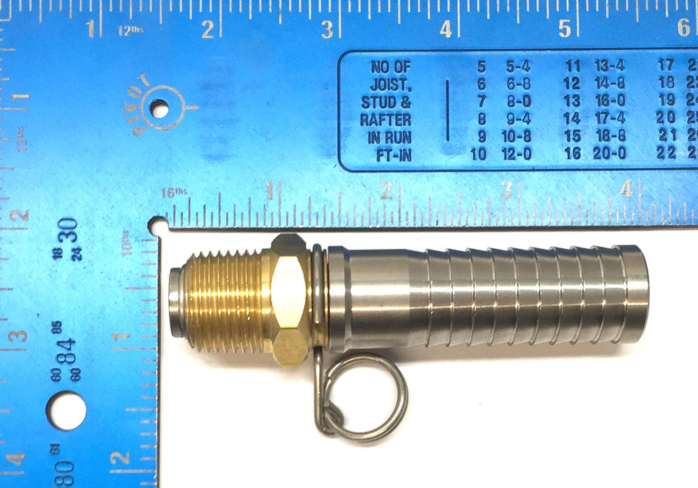 Unbranded 3/4" Barbed Brass and Stainless Steel Swivel Hose Adapter NOS