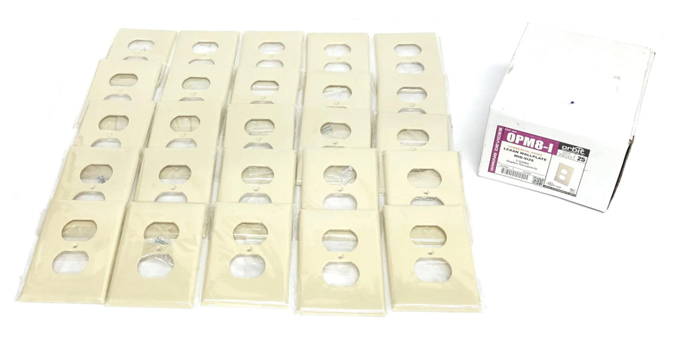 Orbit 25 Piece Case 1-Gang Mid-size Duplex Receptacle Wallplate 0PM8-I NOS