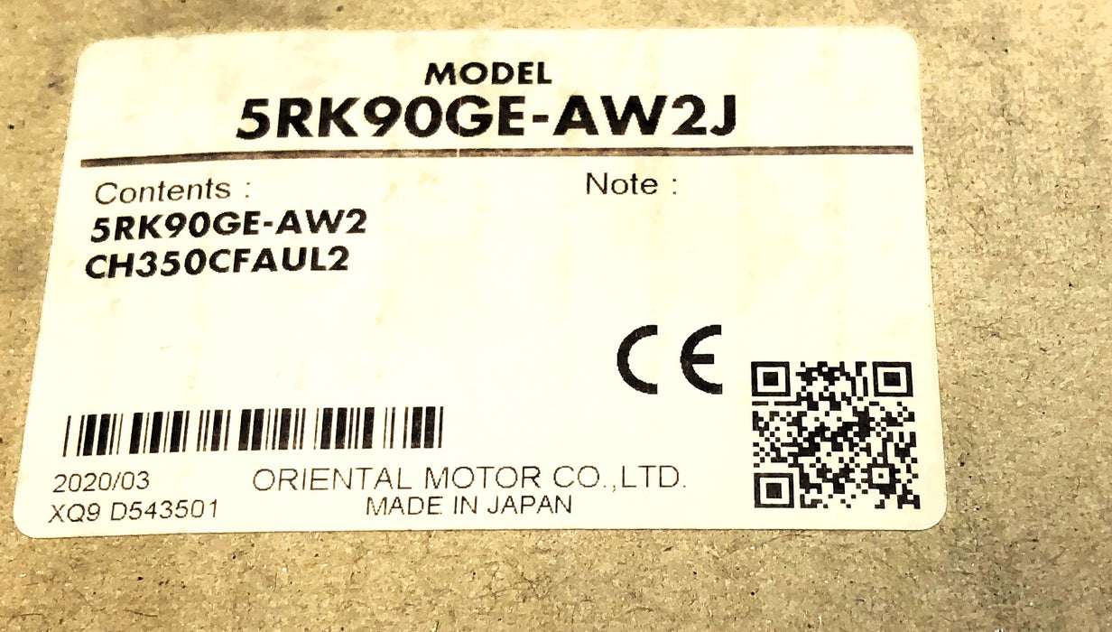 Oriental Motor Reversible Motor 5RK90GE-AW2J (5RK90GE-AW2/CH350CFAUL2) NOS