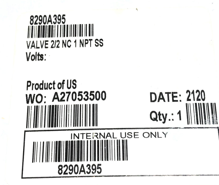 Asco 1" NPT Angle Body Valve 8290A395 NOS