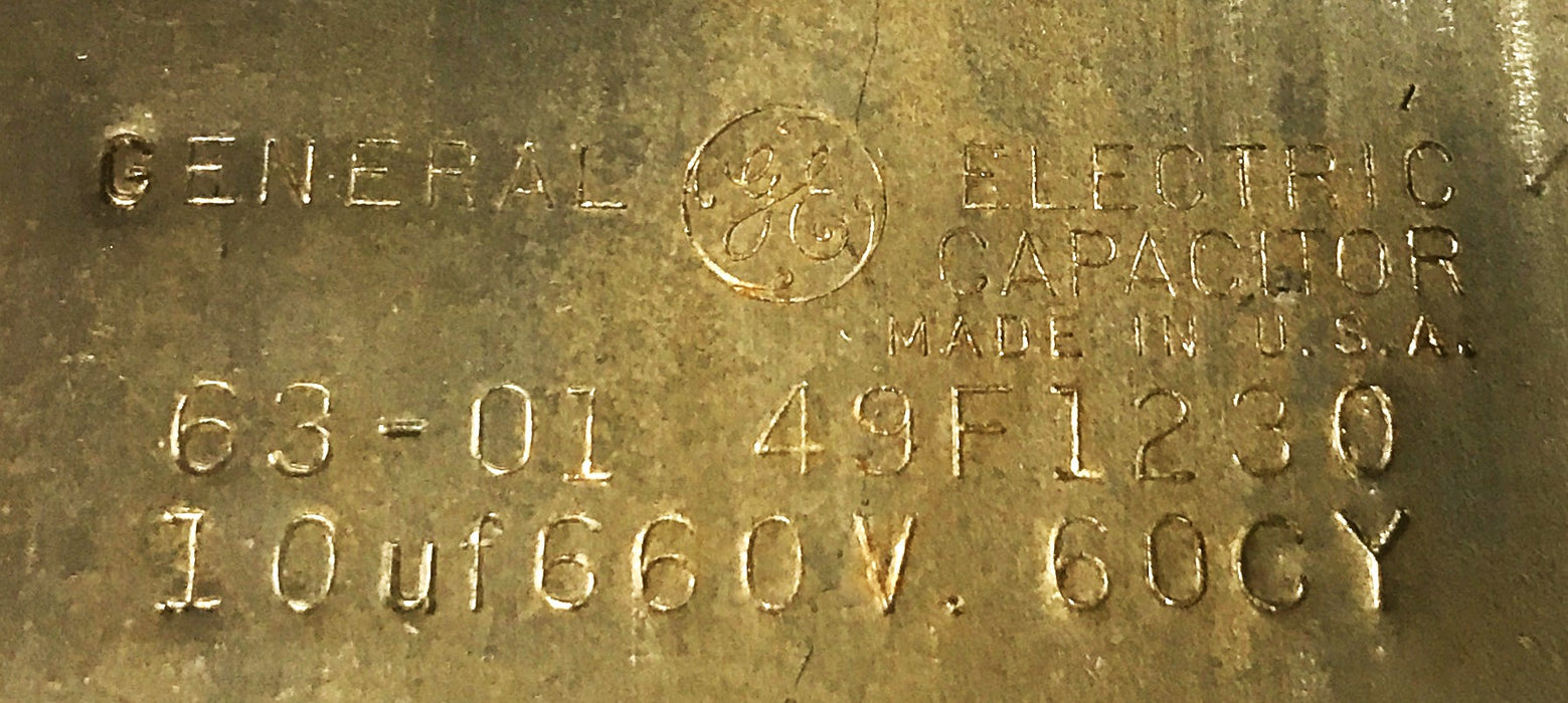 General Electric Capacitor Assembly 49F1230 USED