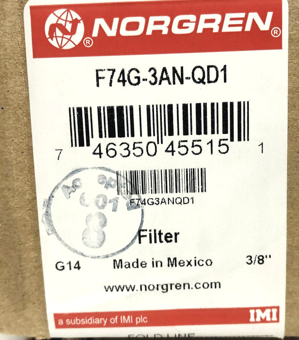 Norgren Excelon 3/8 Inch Filter F74G-3AN-QD1 NOS