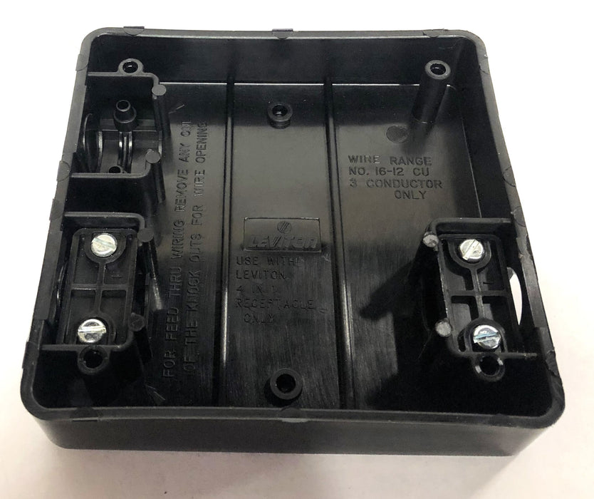 Leviton Black Portable Box 4254-E [Lot of 3] NOS