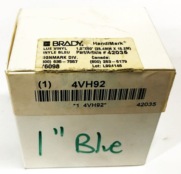 Brady Vinyl Label Tape Blue 1 inch x 50 feet 42035 NOS