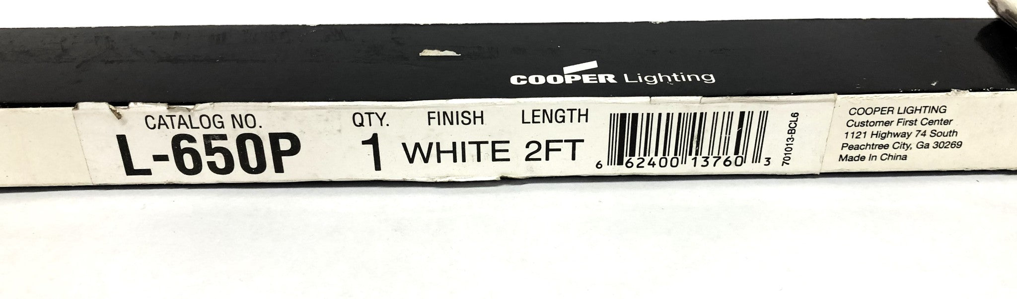 Cooper Lighting HALO Power-Trac 2 Foot White 120V 50/60Hz 20A Track L-650P NOS