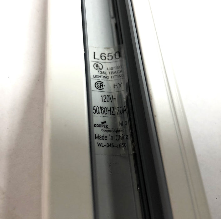 Cooper Lighting HALO Power-Trac 2 Foot White 120V 50/60Hz 20A Track L-650P NOS