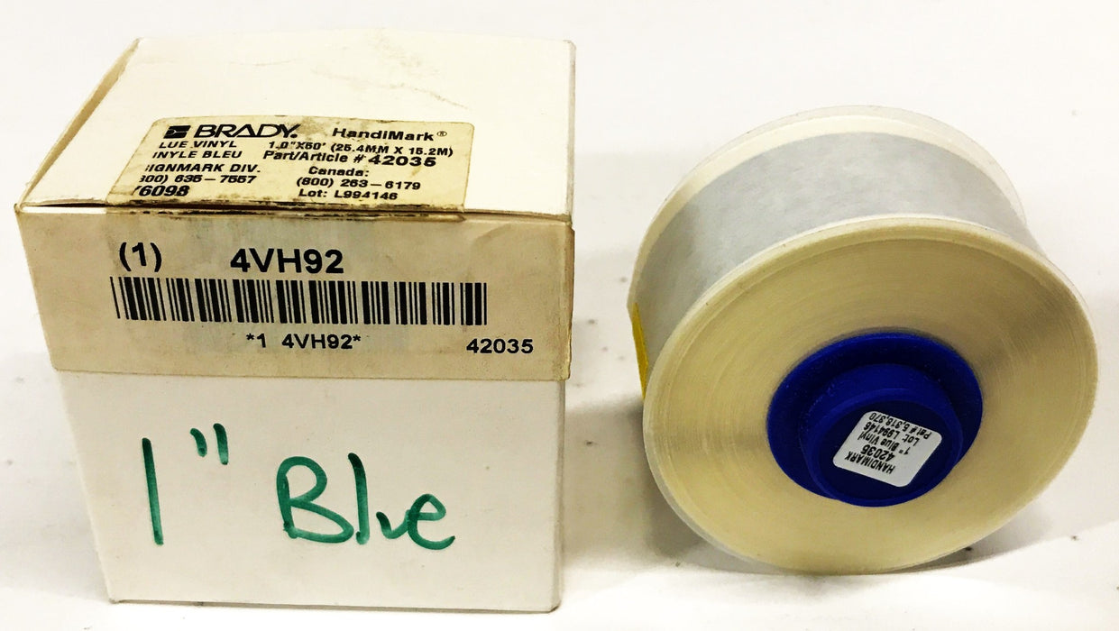 Brady Vinyl Label Tape Blue 1 inch x 50 feet 42035 NOS