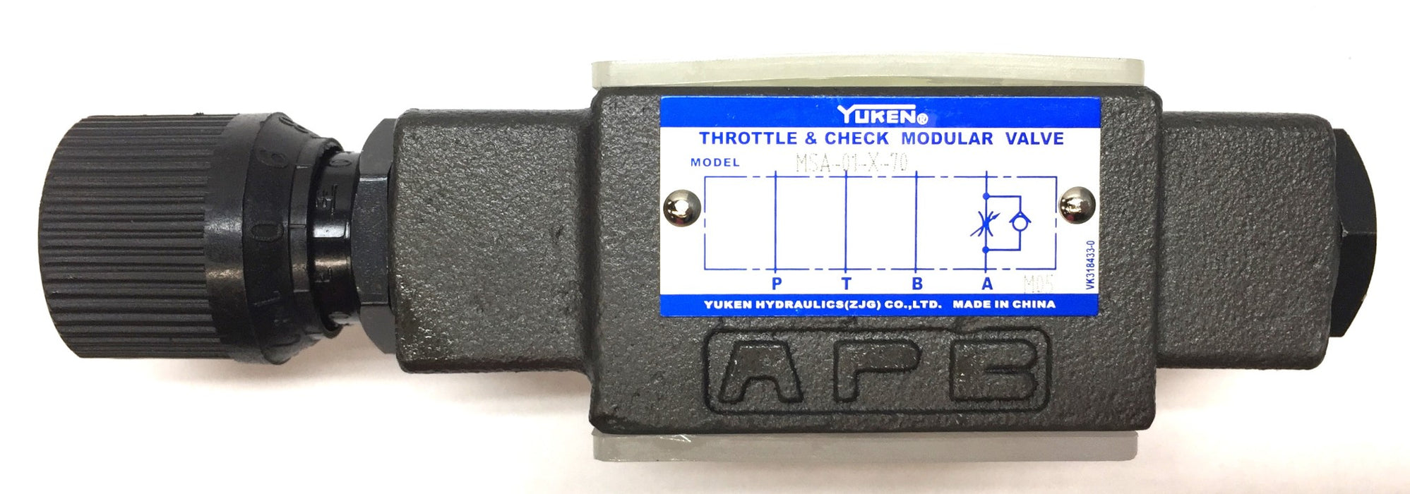 Yuken Throttle and Check Modular Valve MSA-01-X-70 NOS