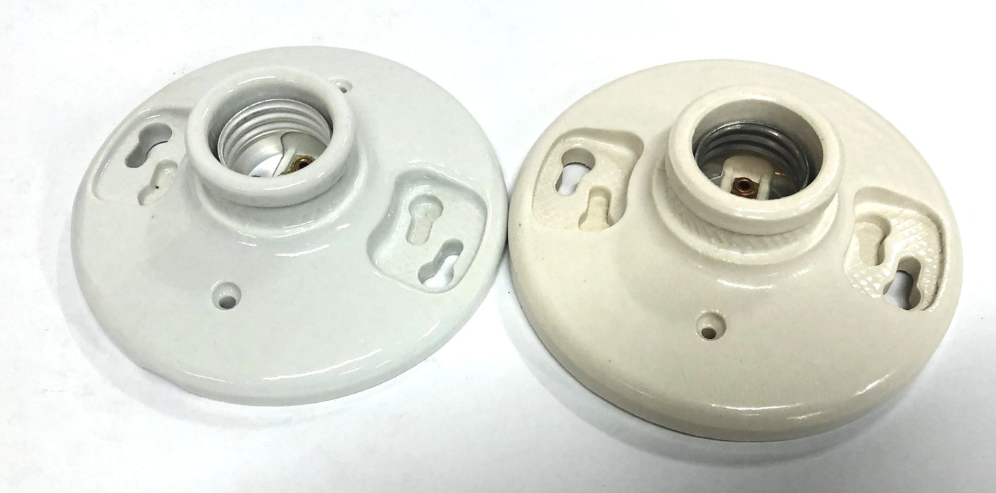 Leviton 660W 250V Keyless Porcelain Lamp Holder 9883 [Lot of 3] NOS