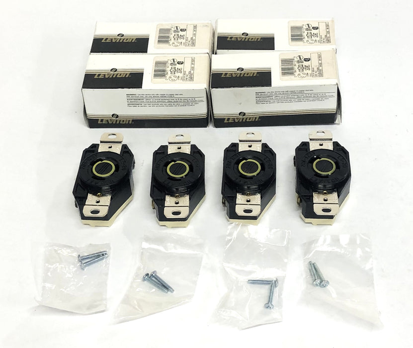 Leviton 20A-125V L5-20 Black Single Lock Device Receptacle 2310 [Lot of 4] NOS