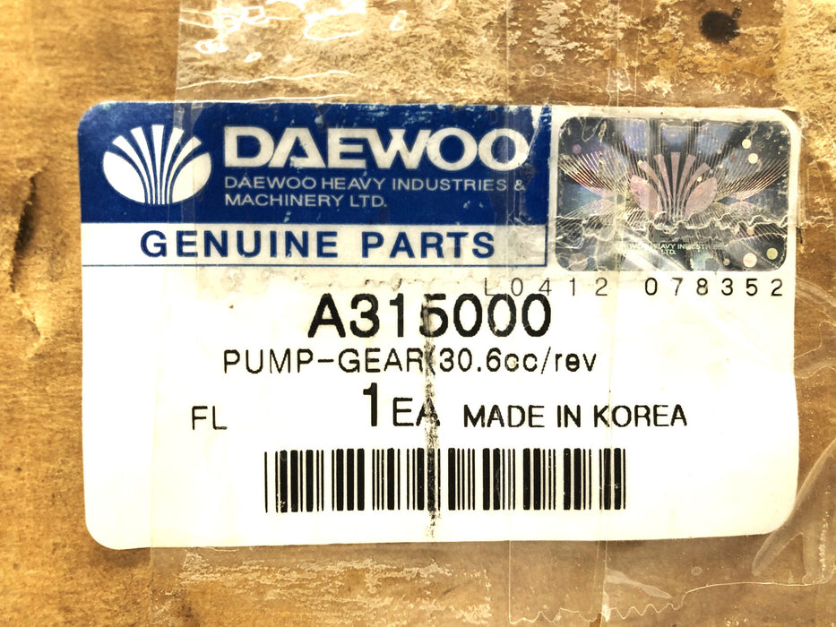Daewoo 30.6cc/rev Gear Pump A315000 REURBISHED
