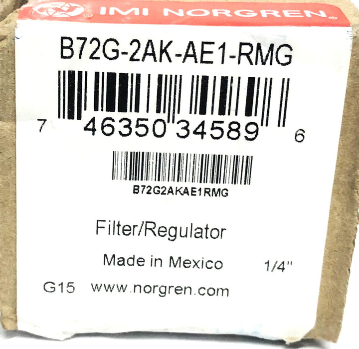 Norgren Excelon 1/4 Inch Filter/Regulator B72G-2AK-AE1-RMG NOS