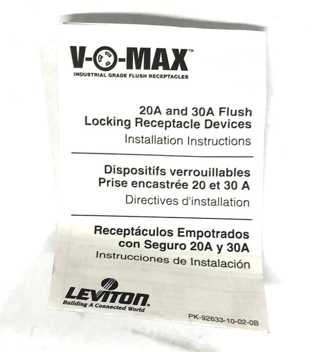 Leviton 20A-125V L5-20 Black Single Lock Device Receptacle 2310 [Lot of 4] NOS
