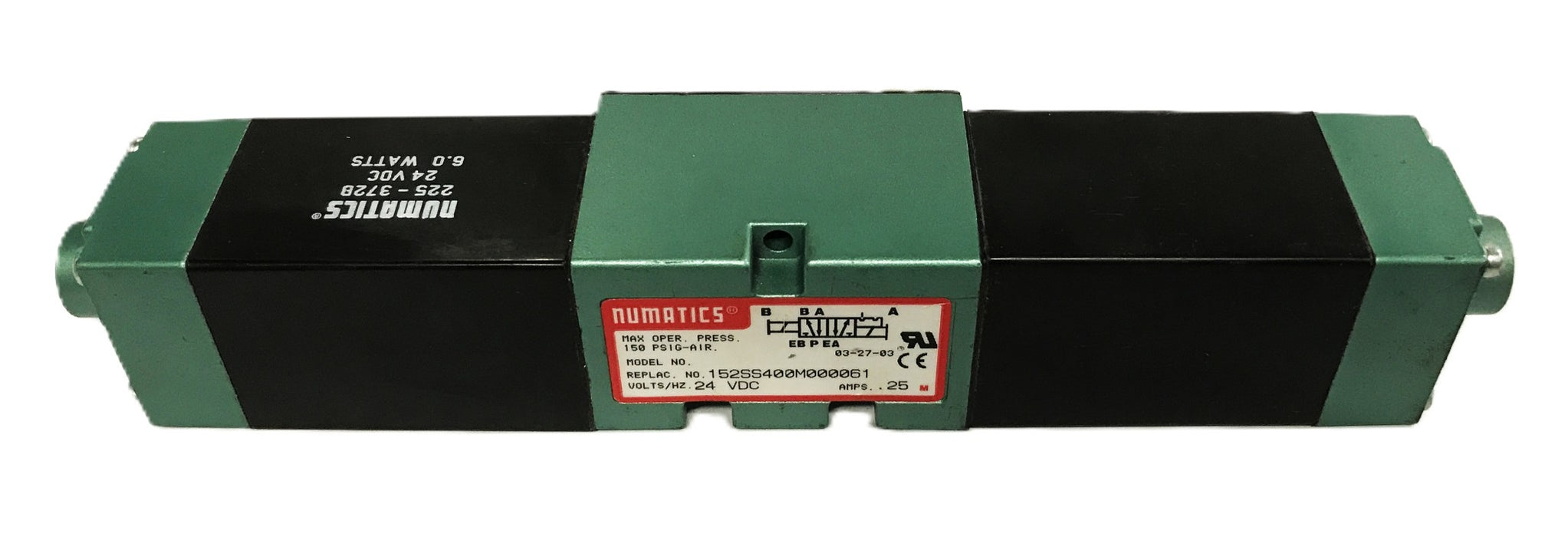 Numatics Pneumatic Solenoid Valve Assembly 225-372B/152SS400M000061 NOS