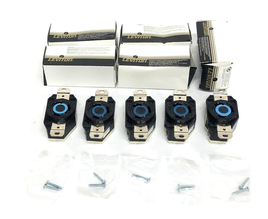 Leviton 30A-250V L6-30 Black Single Lock Device Receptacle 2620 [Lot of 5] NOS