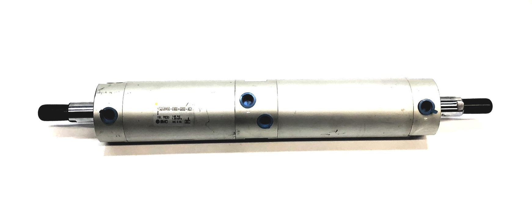 SMC 145PSI Max Press Round Body Pneumatic Cylinder NCDGBN50-0300+0200-XC10 NOS